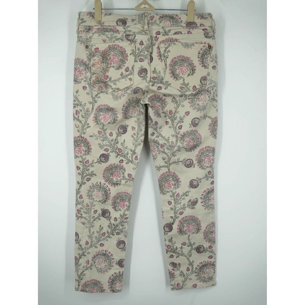 NEW Pilcro and the Letterpress Mid Rise Floral Cropped Straight‎ Leg Jeans 28 - Picture 3 of 5